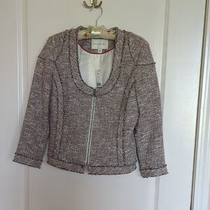 Banana Republic Women's Tweed Blazer - Purple, Blue White, and Red Size 12